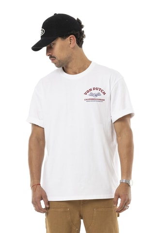 Camiseta oversize - Blanco y rojo