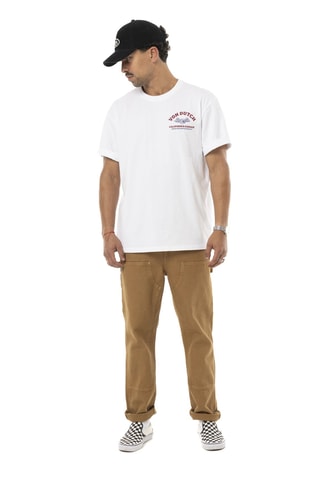 Camiseta oversize - Blanco y rojo