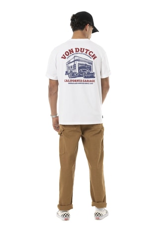 Camiseta oversize - Blanco y rojo