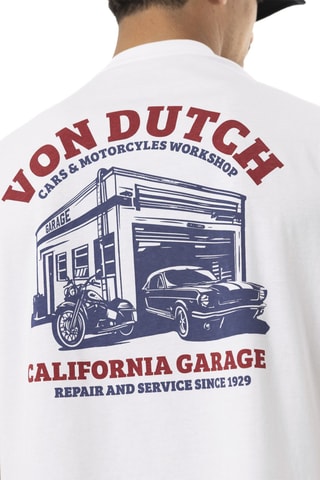 Camiseta oversize - Blanco y rojo