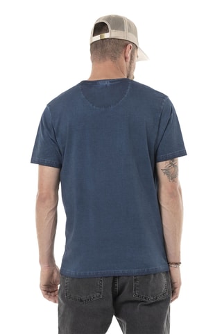 Camiseta regular - Azul, negro y naranja