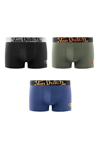 3 boxers - Kaki, noir et bleu