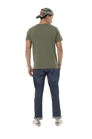 Camiseta regular - Caqui y naranja