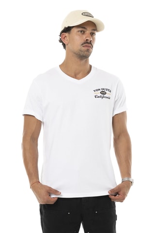 Camiseta regular - Blanco, azul y amarillo