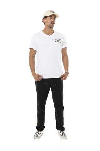 Camiseta regular - Blanco, azul y amarillo