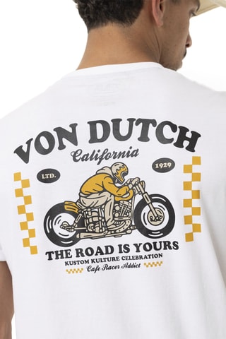 Camiseta regular - Blanco, azul y amarillo