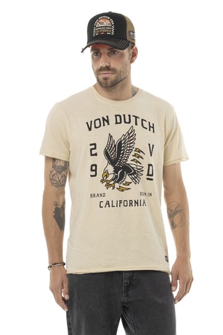 Camiseta regular - Beige, naranja y burdeos