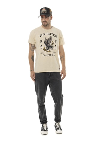 Camiseta regular - Beige, naranja y burdeos