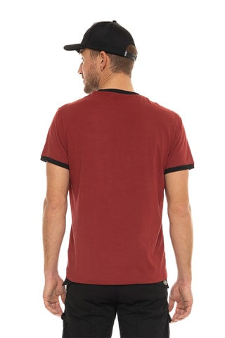 Camiseta regular fit de algodón orgánico - Burdeos y negro