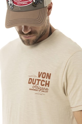 Camiseta regular - Beige y marrón