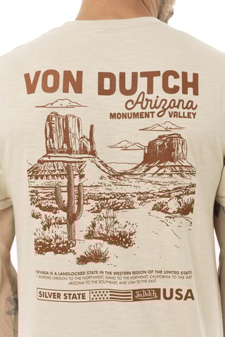 Camiseta regular - Beige y marrón