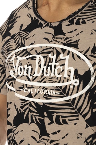 Camiseta regular - Beige y negro