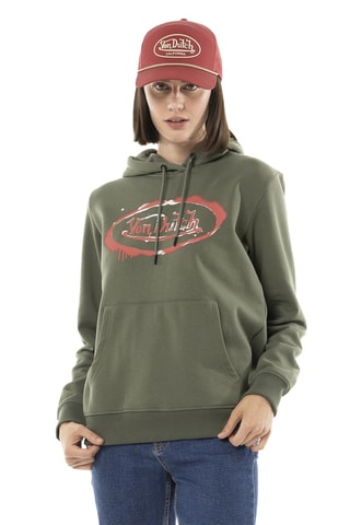 Sudadera con capucha - Caqui, verde y rojo