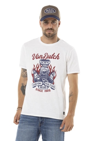 Camiseta regular - Blanco, rojo y azul