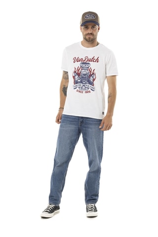 Camiseta regular - Blanco, rojo y azul