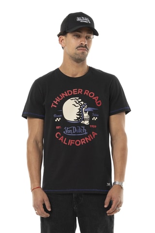 Camiseta regular - Negro, azul y rojo