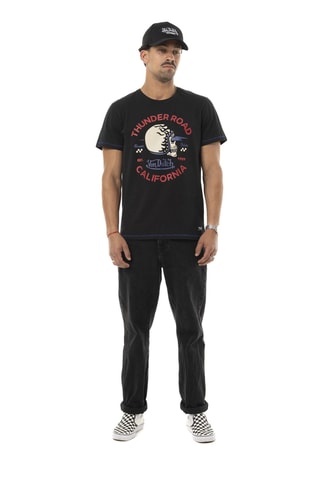 Camiseta regular - Negro, azul y rojo