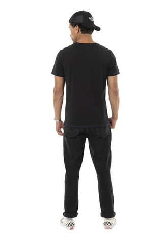 Camiseta regular - Negro, azul y rojo