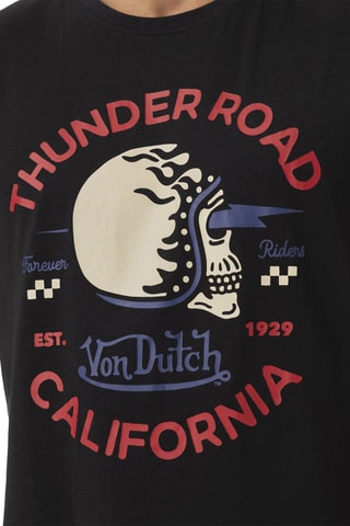 Camiseta regular - Negro, azul y rojo