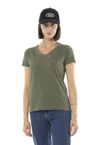 Camiseta regular - Caqui y blanco