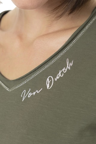 Camiseta regular - Caqui y blanco