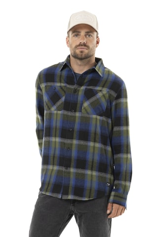 Camisa regular fit - Azul, rojo y azul marino