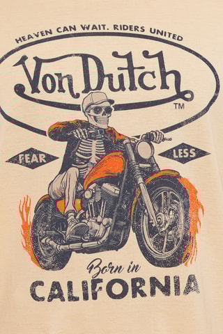 Camiseta regular - Negro, beige y naranja