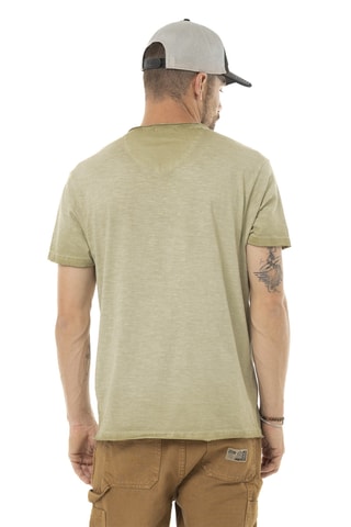 Camiseta regular - Caqui, verde y rojo