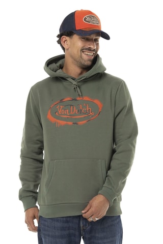 Sudadera con capucha - Caqui, negro y verde