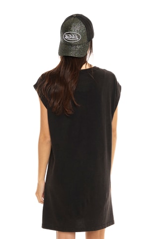 Vestido camiseta - Negro, beige y rojo