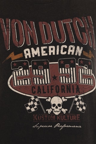 Vestido camiseta - Negro, beige y rojo