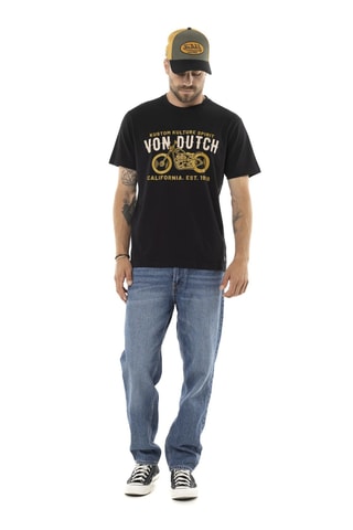 Camiseta regular - Negro, blanco y amarillo