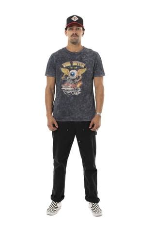 Camiseta regular - Gris, amarillo y negro