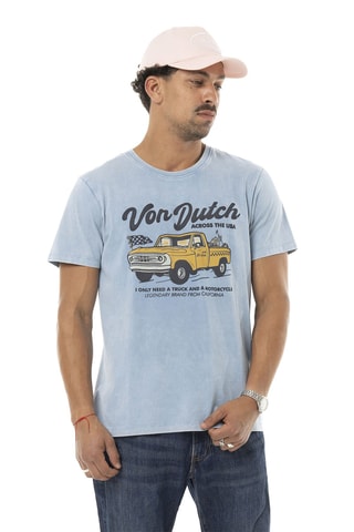 Camiseta regular - Azul, negro y rojo