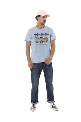 Camiseta regular - Azul, negro y rojo