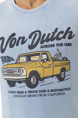 Camiseta regular - Azul, negro y rojo