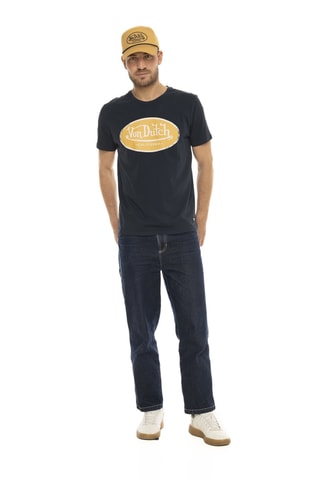 Camiseta regular fit de algodón orgánico - Azul marino y amarillo