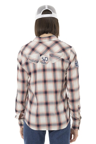 Camisa regular fit - Blanco, rojo y azul