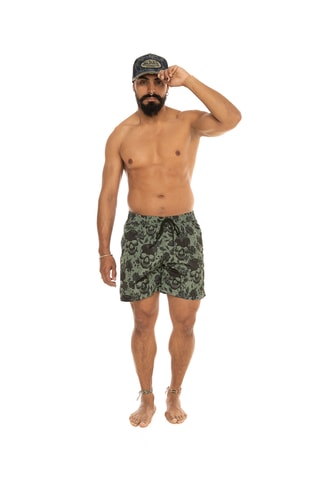 Bañador corto - Caqui y negro