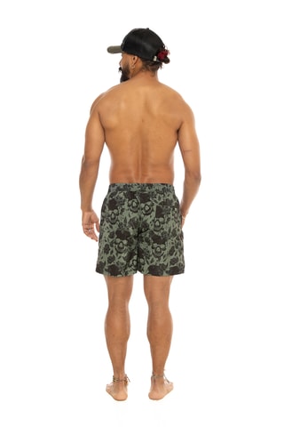 Bañador corto - Caqui y negro