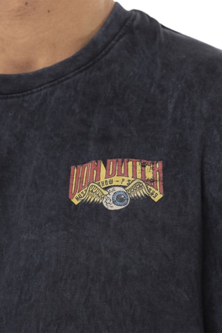 Camiseta oversize - Gris oscuro y naranja