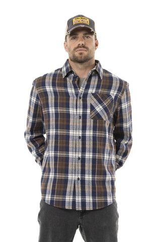 Sobrecamisa - Marrón, rojo y gris