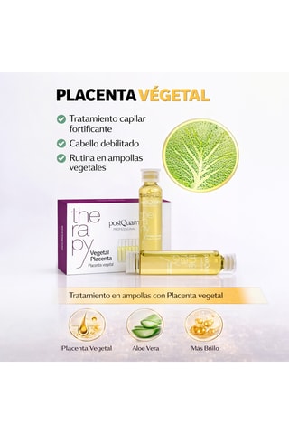 Ampollas de estimulación de la circulación sanguínea - Placenta vegetal - Cabello ralo - 12 x 9 ml