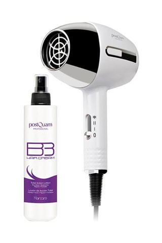 Asciugacapelli Compact Postquam Air senza radiazioni e balsamo BB Hair