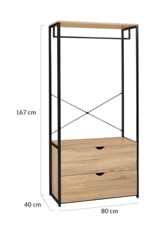 Dressing 2 tiroirs Memphis - 80 x 167 x 40 cm