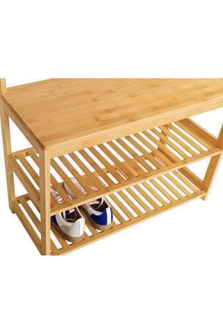 Vestiaire d'entrée en bambou Maya - 70 x 30,5 x 170 cm