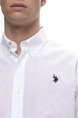 Camisa regular em linho - Branco
