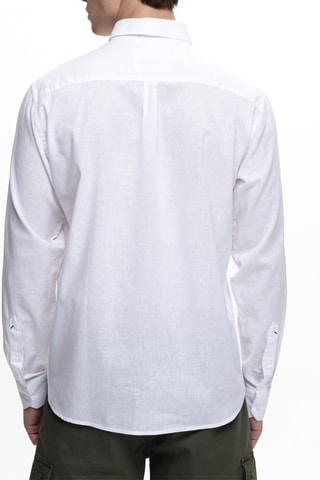 Camisa regular em linho - Branco