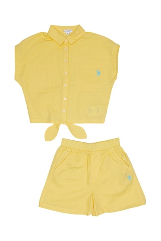 Camisa e calções em linho - Amarelo