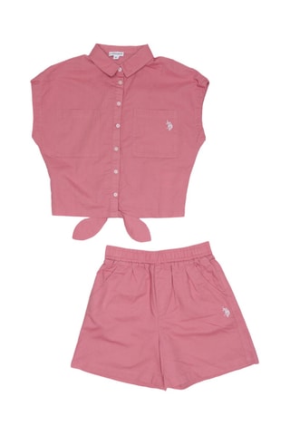 Camisa e calções em linho - Rosa